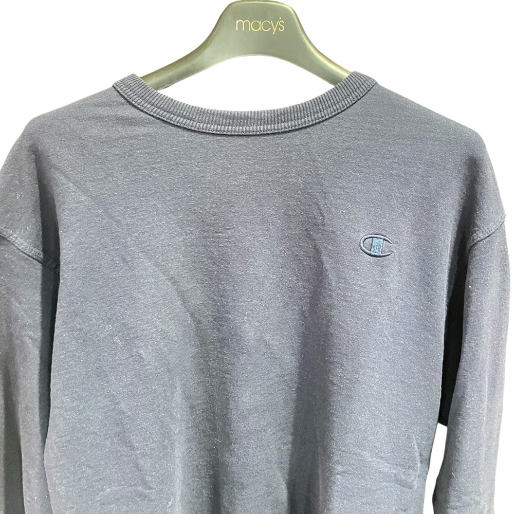 Champion Sweatshirt Crew Neck Navy Blue Logo Spell Out Size Medium - Picture 2 of 7
